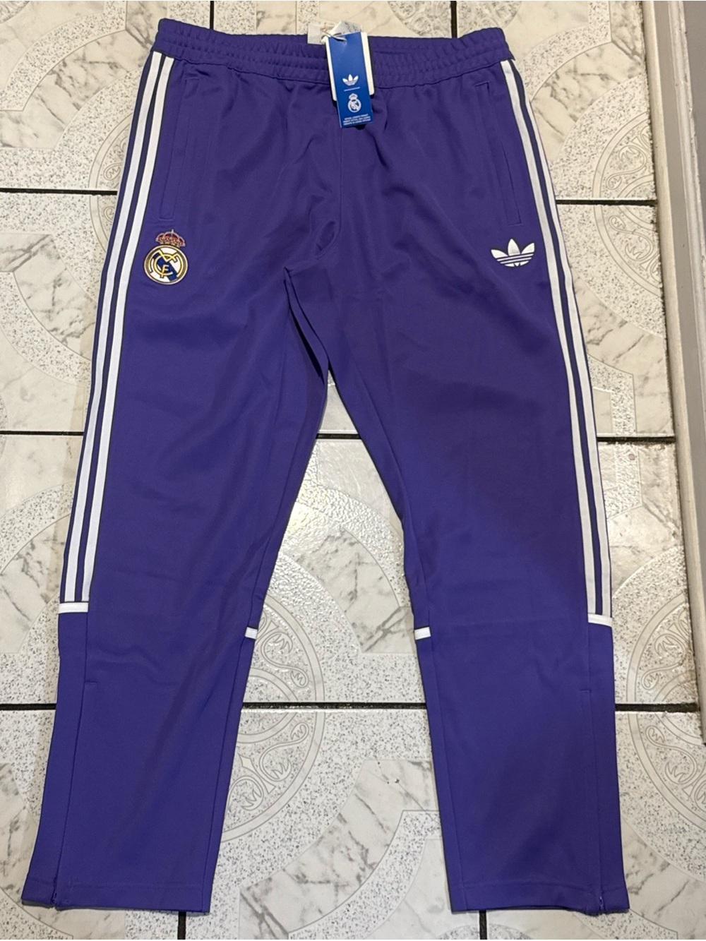 New Adidas Originals Real Madrid LFSTLR Track Pants Purple Men’s Size XL KC7787